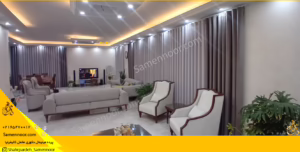 پرده مینیمالی سفید طوسی برای خانه مینیمالی